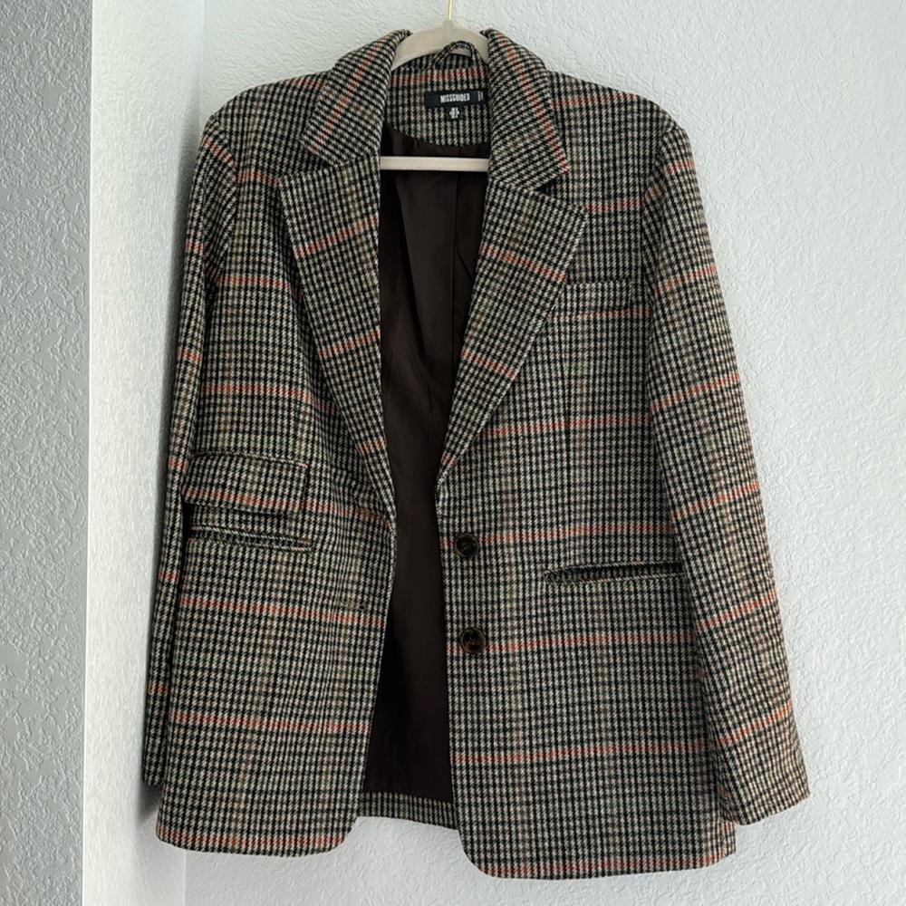Missguided plaid blazer